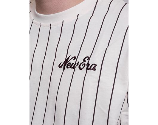 Triko New Era Oversized Pinstripe Tee Off White/Maroon