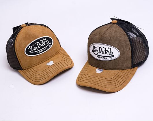 Kšiltovka Von Dutch Boston Trucker Imi Suede Khaki/Black