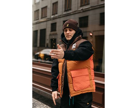 Vesta Karl Kani OG Block Puffer Vest dark orange/sand/brown