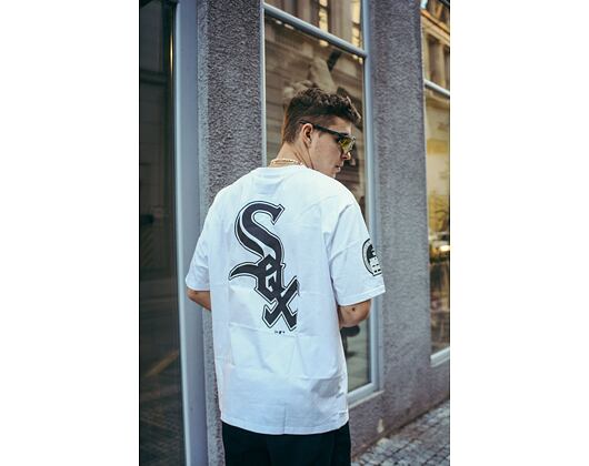 Triko New Era Heritage Back Print Oversized Tee Chicago White Sox Optic White / Black