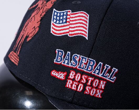 Kšiltovka New Era 59FIFTY MLB Script 5 Boston Red Sox Navy / Red