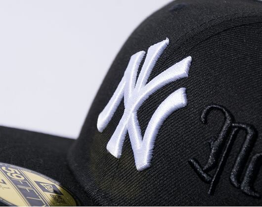 Kšiltovka New Era 59FIFTY MLB Script 5 New York Yankees Black / Optic White
