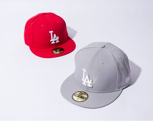Kšiltovka New Era - MLB Basic 59FIFTY - LA Dodgers - Gray / White