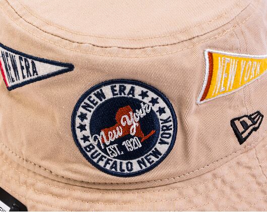 Klobouk New Era Heritage All Over Patch Bucket Oat Milk