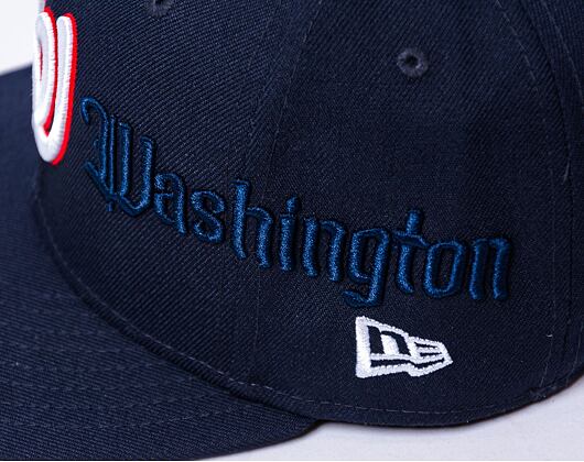 Kšiltovka New Era 59FIFTY MLB Script 5 Washington Nationals Navy / Optic White