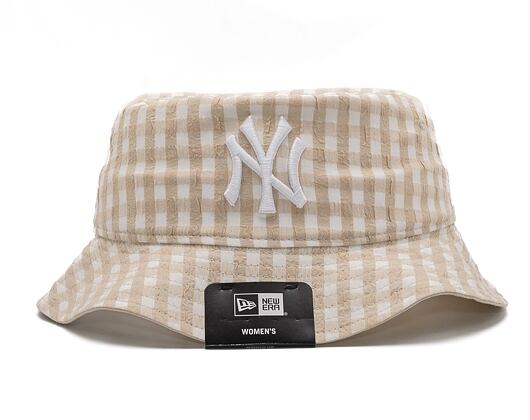 Dámský klobouk New Era MLB Womens Gingham Tapered Bucket New York Yankees Stone