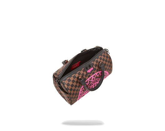 Taška Sprayground Pink Drip Brown Check Mini Duffle