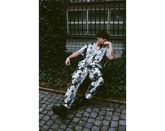 Kalhoty RIP N DIP Family Tree Wige leg Cotton Twill Pants Black