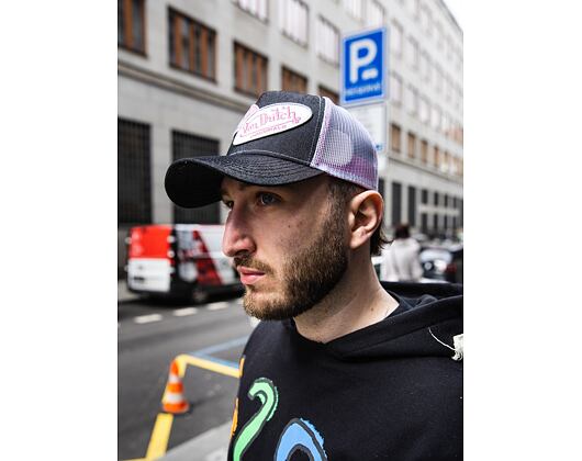 Kšiltovka Von Dutch Russel Trucker Denim Black Denim/White