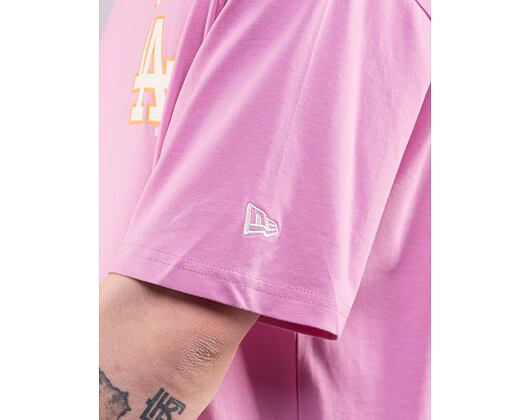 Triko New Era MLB Pastel Oversized Tee Los Angeles Dodgers Wild Rose Pink / Off White