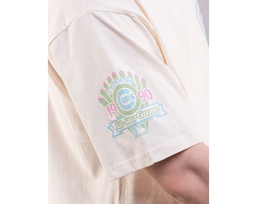 Triko New Era MLB Pastel Oversized Tee Chicago Cubs Off White / Pastel Blue