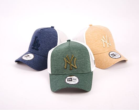 Kšiltovka New Era 9FORTY A-Frame Trucker MLB Jersey Essential Trucker New York Yankees New Olive