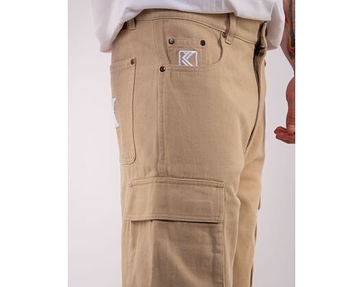 Kraťasy Karl Kani Small Signature Washed Cargo Shorts taupe