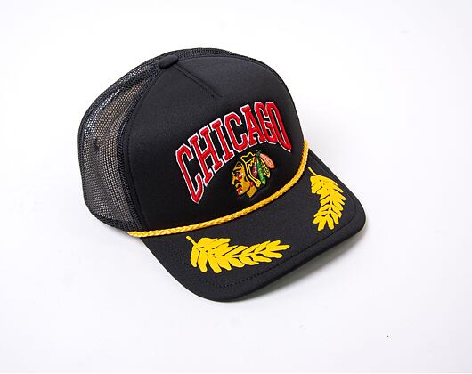 Kšiltovka Mitchell & Ness NHL Gold Leaf Trucker Blackhawks Black