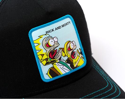 Kšiltovka Capslab Rick and Morty - Accelarating Rick and Morty Black / Turquoise