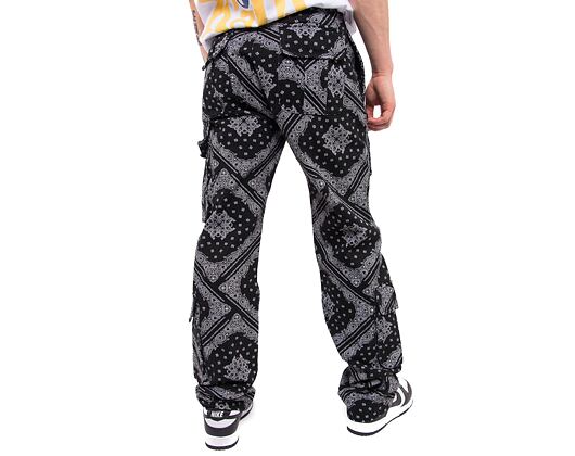 Kalhoty Karl Kani Small Signature Washed Paisley Cargo Pants Vintage Black