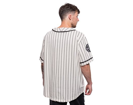 Triko New Era Pinstripe Jersey Off White / Black