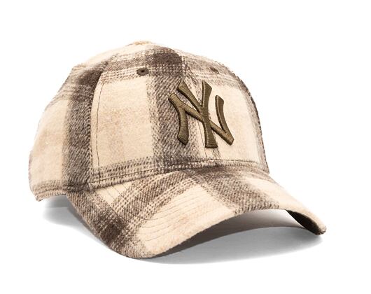Dámská kšiltovka New Era 9FORTY Womens MLB Plaid New York Yankees Walnut / Stone