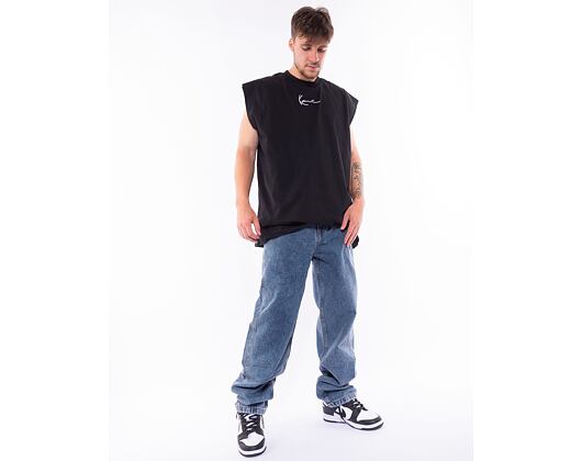 Džíny Karl Kani Small Signature Baggy Five Pocket Denim vintage mid blue