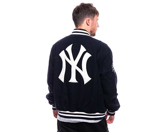 Bunda New Era MLB Patch Varsity Jacket New York Yankees Cooperstown Navy / White