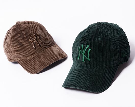 Kšiltovka New Era 9TWENTY MLB Wide Cord New York Yankees Dark Green / Dark Green