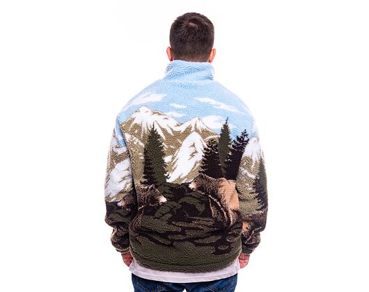 Fleecová Bunda Karl Kani Metal Signature Landscape Teddy Troyer olive/brown/blue