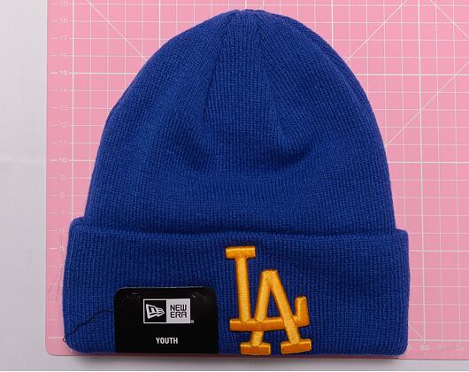 Dětský kulich New Era MLB Kids League Essential Beanie Los Angeles Dodgers Blue Azure / Mellow Yello