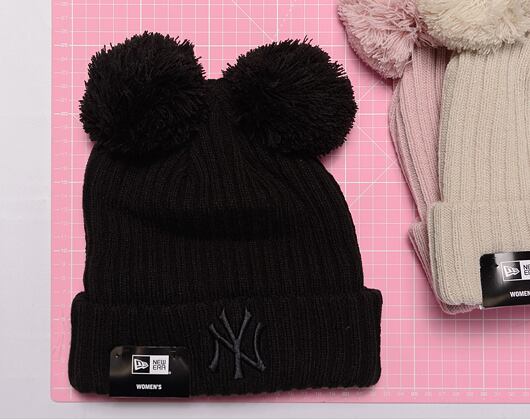 Dámský kulich New Era MLB Womens Double Pom Beanie New York Yankees Pink Rouge / Pink Rouge