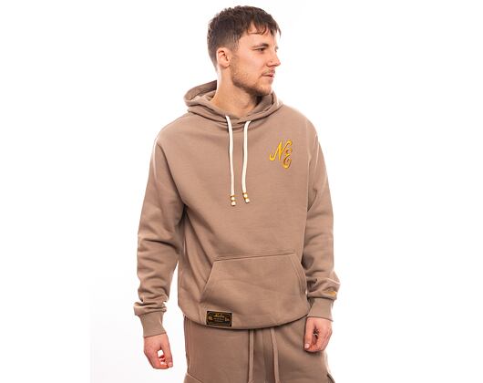 Mikina New Era Script Logo Oversized Hoody Ash Brown / Metalic Gold