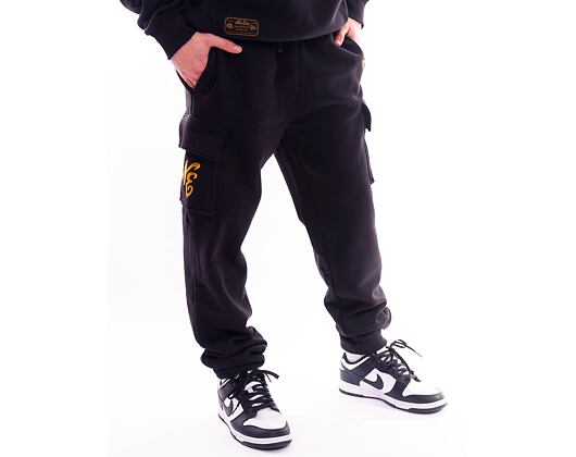 Tepláky New Era Script Cargo Joggers - Black / Metallic Gold