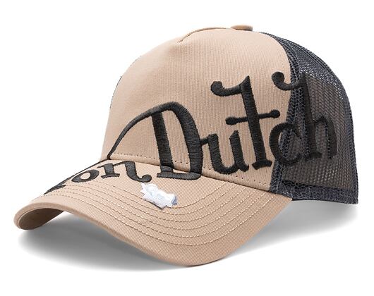 Kšiltovka Von Dutch Trucker Mackay - Cotton Twill - Cream/Grey