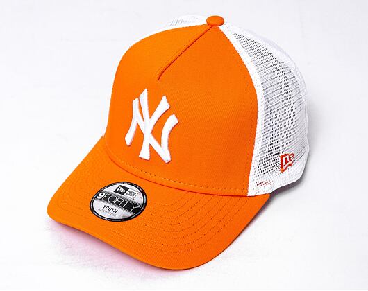 Dětská kšiltovka New Era 9FORTY Kids A-Frame Trucker MLB New York Yankees - Orange / White