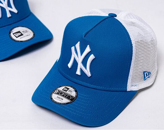 Dětská kšiltovka New Era 9FORTY Kids A-Frame Trucker MLB New York Yankees - Sunwash Blue / White