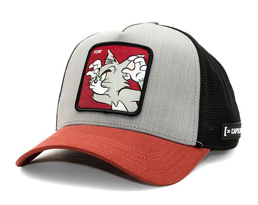 Kšiltovka Capslab Tom and Jerry Trucker - Scary Tom - Grey / Black / Brown