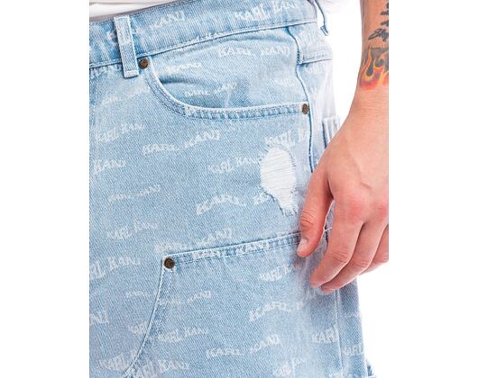 Kraťasy Karl Kani Og Heavy Distressed Wavy Print Carpenter blue