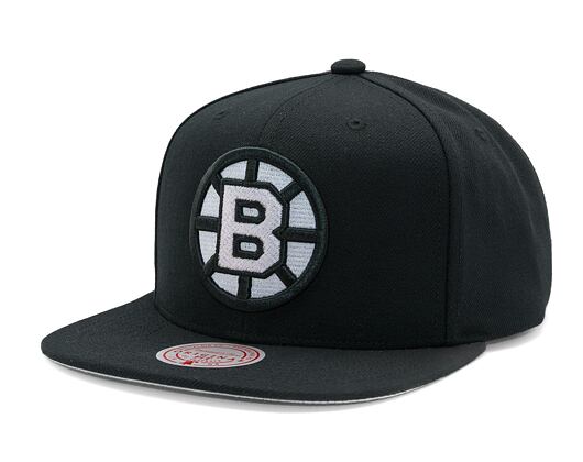 Kšiltovka Mitchell & Ness - Boston Bruins - Evergreen Black White Snapback Vntg - Black