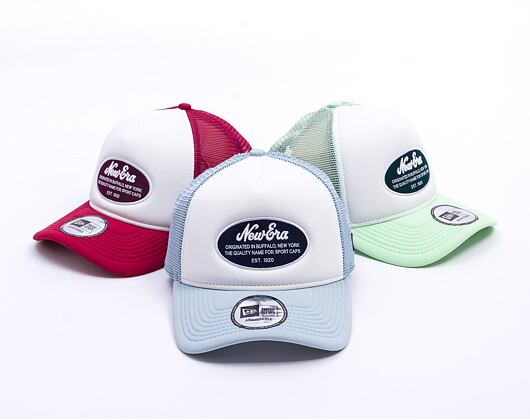 Kšiltovka New Era - Branded Oval Foam Patch 9FORTY Trucker - White / Blue