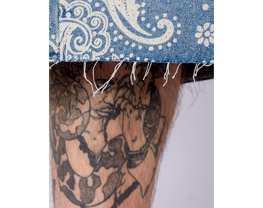 Džínové Kraťasy - Kani Paisley Jorts - Blue