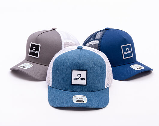 Kšiltovka Brixton - Alpha Block X C Mp Mesh Cap - Denim/White