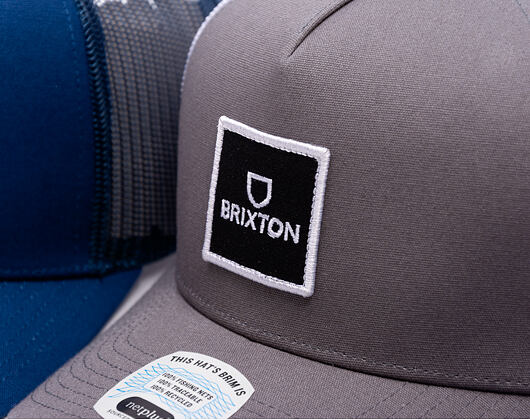 Kšiltovka Brixton - Alpha Block X C Mp Mesh Cap - Pebble/White