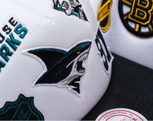 Kšiltovka Mitchell & Ness - Gridlock Trucker - San Jose Sharks - White