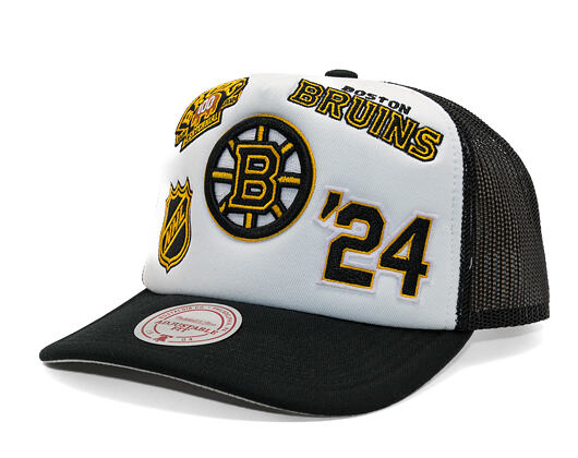 Kšiltovka Mitchell & Ness - Gridlock Trucker - Boston Bruins - White