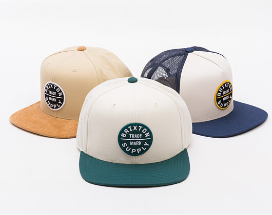 Kšiltovka Brixton - Oath Iii Snapback - Off White/Night Sage