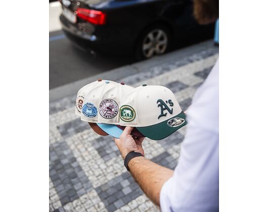 Kšiltovka New Era - MLB WS Patch Retro 9FORTY M-CROWN - LA Dodgers - Cream / Blue