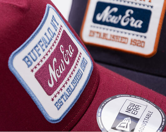 Kšiltovka New Era - Buffalo Patch 9FORTY Trucker - Burgundy / Muted Indigo