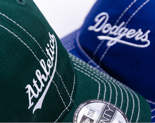 Kšiltovka New Era - MLB Contrast Stitch 9TWENTY - Oakland Athletics - Dark Green / White