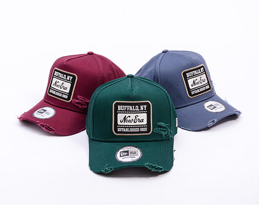 Kšiltovka New Era - Buffalo Distressed Patch 9FORTY A-Frame - Dark Green
