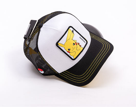 Kšiltovka Capslab - Pokémon Trucker - Pikachu - Black / White