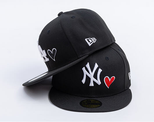Kšiltovka New Era - MLB Team Heart 59FIFTY - NY Yankees - Black / Scarlet