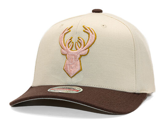 Kšiltovka Mitchell & Ness - Blush Sand Classic Red - Milwaukee Bucks - Sand/Brown